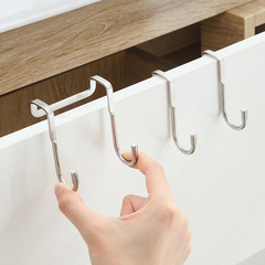 Stainless steel bedside cabinet door hook dormitory double hook S-shaped hook to hang clothes bathroom kitchen hanger S hook behind the door