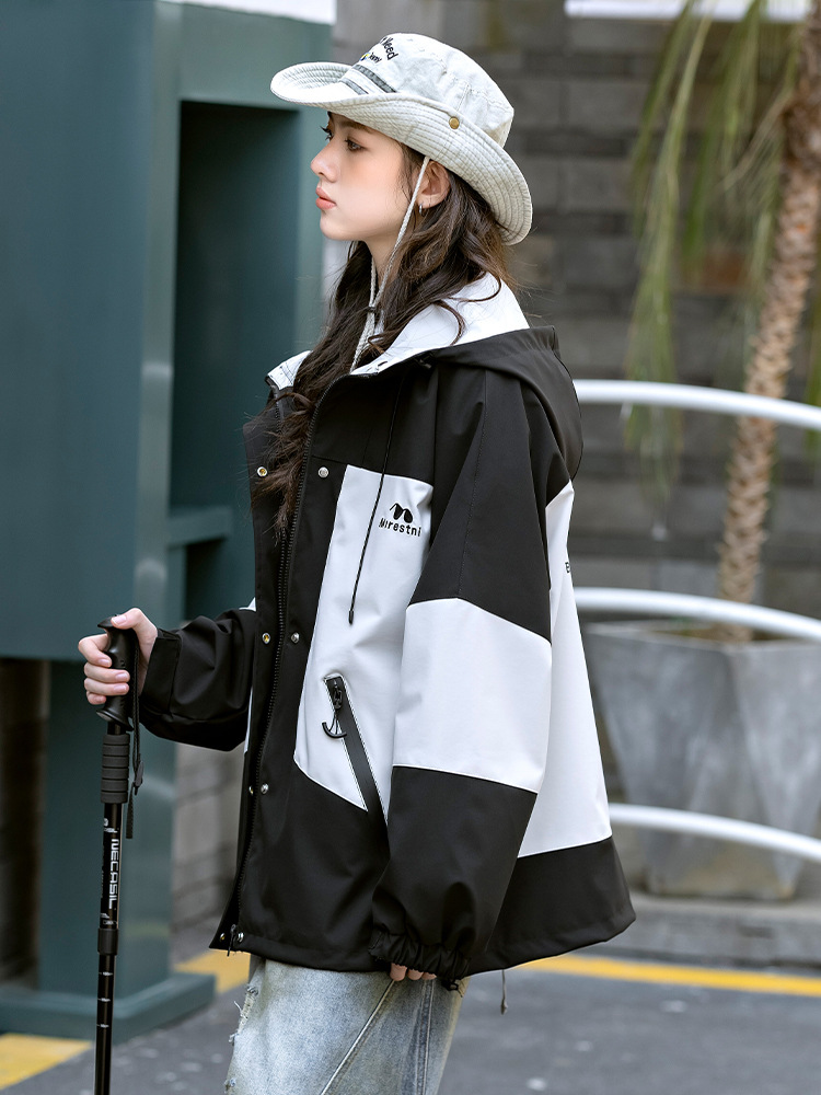 Niñas 2024 abrigos de otoño niños grandes nuevos primavera y otoño chaqueta de trabajo chaqueta de brisa de estudiantes jóvenes chaqueta suelta