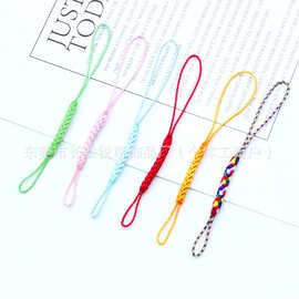 厂家批发人造丝双头吊绳手机挂绳编织U盘挂绳DIY手机配件 防丢
