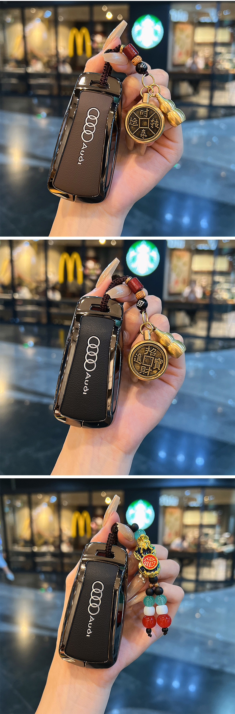 Suitable for Audi A6L Key Cover Q7 A4L Q4Etron New A3L Car Q3Q5 Bag Q2 Buckle Q6 Shell A7L Male A5L