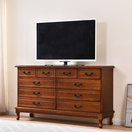 Solid wood bedroom TV cabinet modern simple small apartment room TV cabinet living room drawer cabinet storage cabinet high style