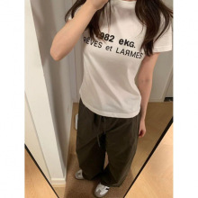 小众chic港味复古白色修身显瘦短袖T恤女夏季简约百搭正肩短上衣