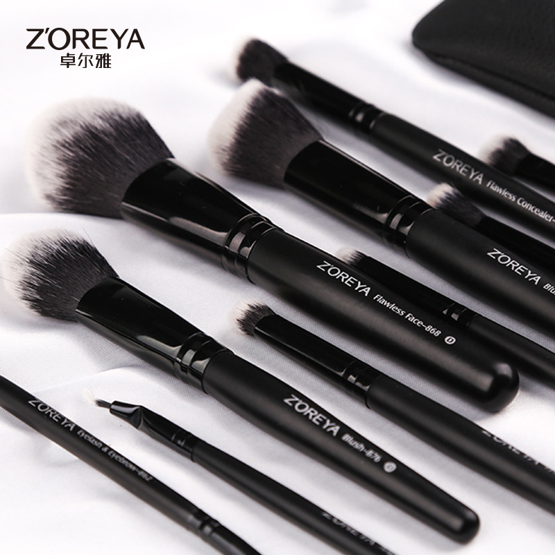 Zhuolya corrector transfronterizo cepillo herramientas de belleza sombra de ojos labio cepillo bolsa de almacenamiento conjunto completo maquillaje cepillo traje al por mayor