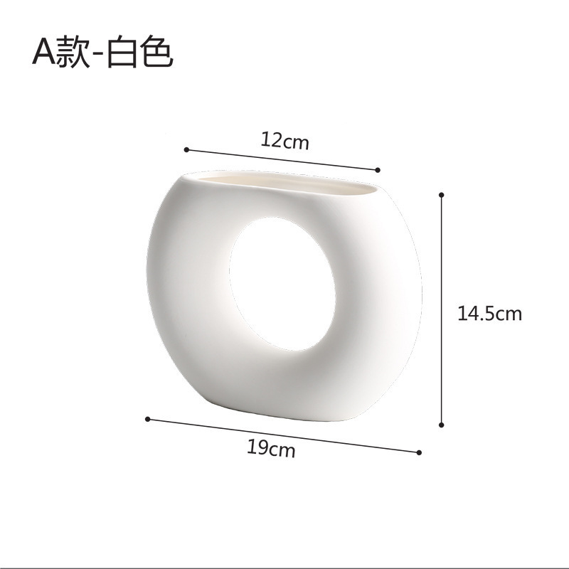 北欧素胚陶磁器花瓶置物現代シンプルなドライフラワー生け花器家庭客間民宿芸術装飾品|undefined