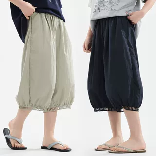 初中女童七分裤夏季新款中大童大码宽松花边灯笼裤花苞裤学生装