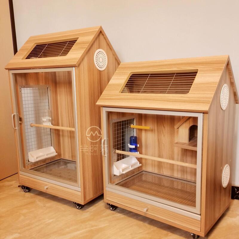 家庭用の木のオウムのかごの鳥かごの成人の玄鳳のオウムのかごの繁殖の観賞かごのDIYの造景のかご|undefined