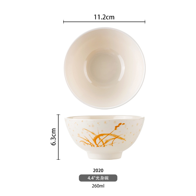 Otoño hierba melamina olla caliente barbacoa placa tazón melamina de comercio exterior A5 vajilla