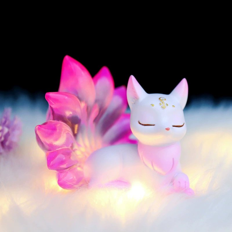 doll (tushan) nine-tailed fox blind box, resin collectible figure, 10.5×10.5×11.5 cm