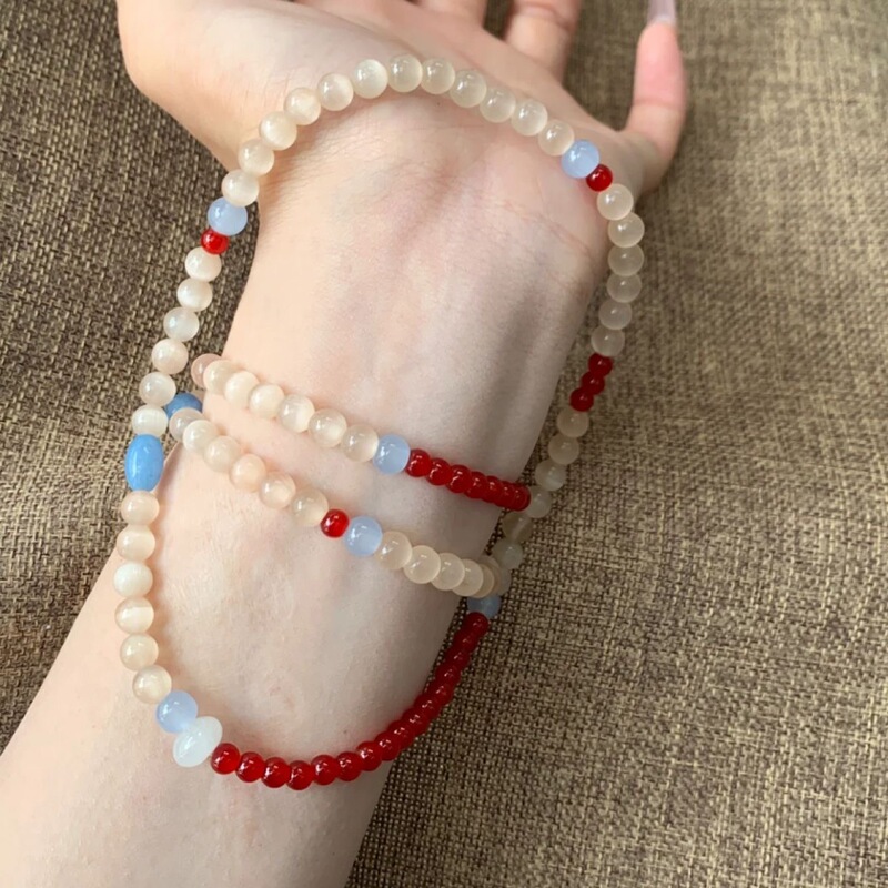 New Chinese-style color-blocked beaded bracelet for women, with an ins niche design, vintage charm, and a flattering effect, suitable as a gift for a best friend New Chinese-style color-blocked beaded bracelet for women, with an ins niche design, vintage charm, and a flattering effect, suitable as a gift for a best friend