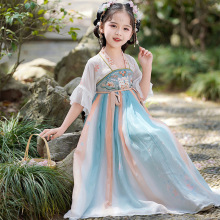 汉服女童古装夏季连衣裙2025新款超仙儿童薄款古风女孩唐装公主裙