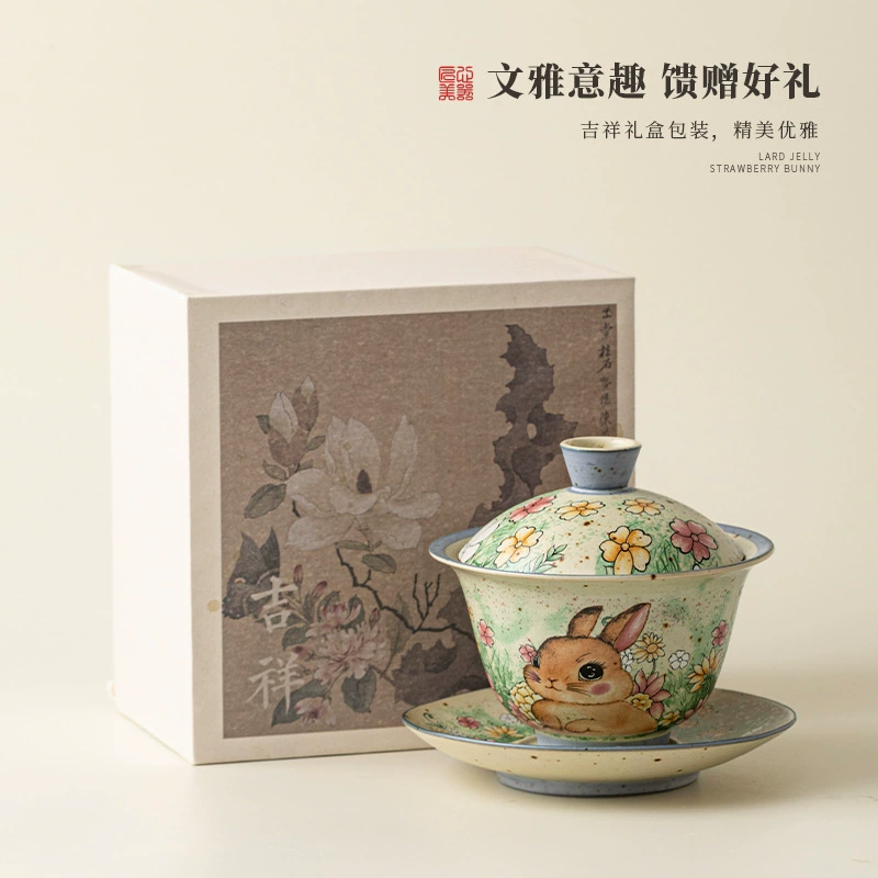 Antique rabbit, ceramic tea cup, tea set