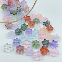 雪花花朵玻璃散珠直孔隔珠 手工diy古风发簪手链项链串珠饰品配件