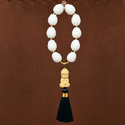 Car hanging Car Pendant, Baby Buddha for - good-luck-single-buddha-green-tassel