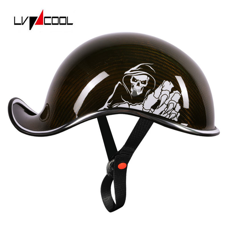 Comercio exterior casco transfronterizo motocicleta casco de fibra de carbono masculino Harley Scoop casco femenino retro motocicleta medio casco verano
