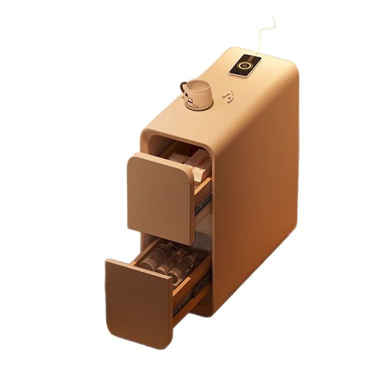 Cabina de cabecera de cama de aire de crema dormitorio pequeño ultra estrecho de hendidura cabina de lado de la cama sin instalación de cabina de almacenamiento de varios cajones dobles