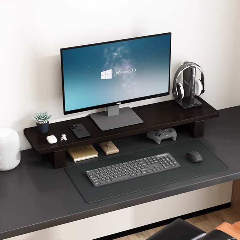 블랙 컴퓨터 스탠드 모니터 데스크탑 스토리지 랙 데스크탑 컴퓨터 노트북 간단한 사무실 패드 상승
