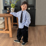 Детская демисезонная японская рубашка для мальчиков, осенний галстук для отдыха, кардиган