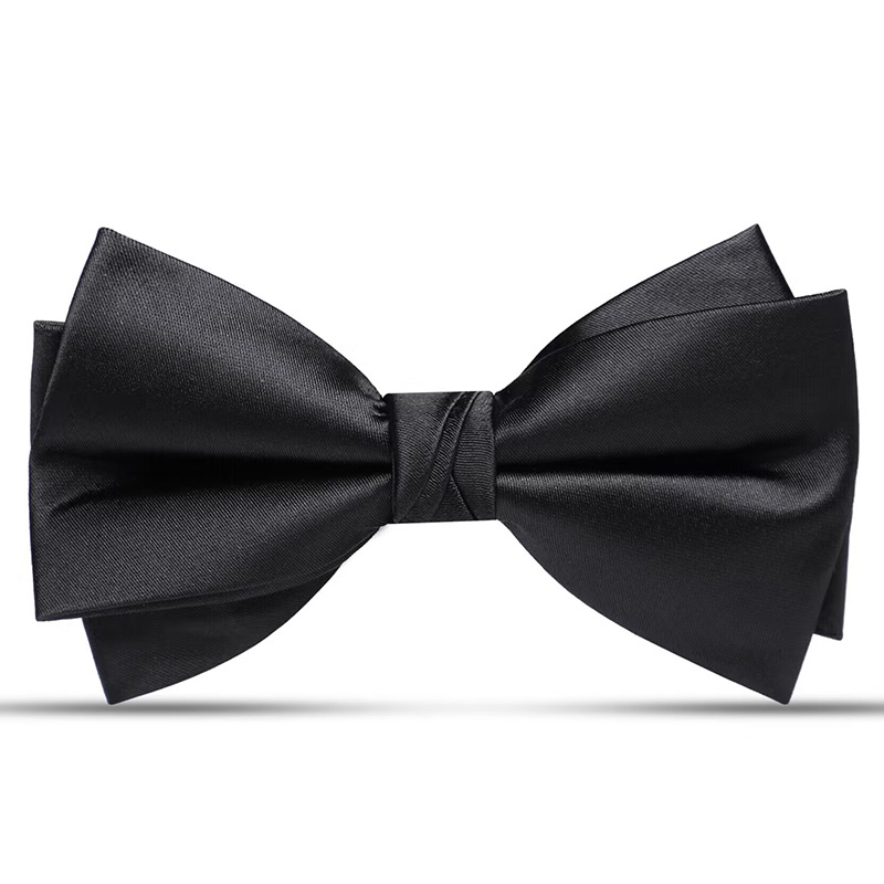 ↤↤↤모조 손으로 묶은 검은색 광택 나비넥타이 ↦=>=>=>