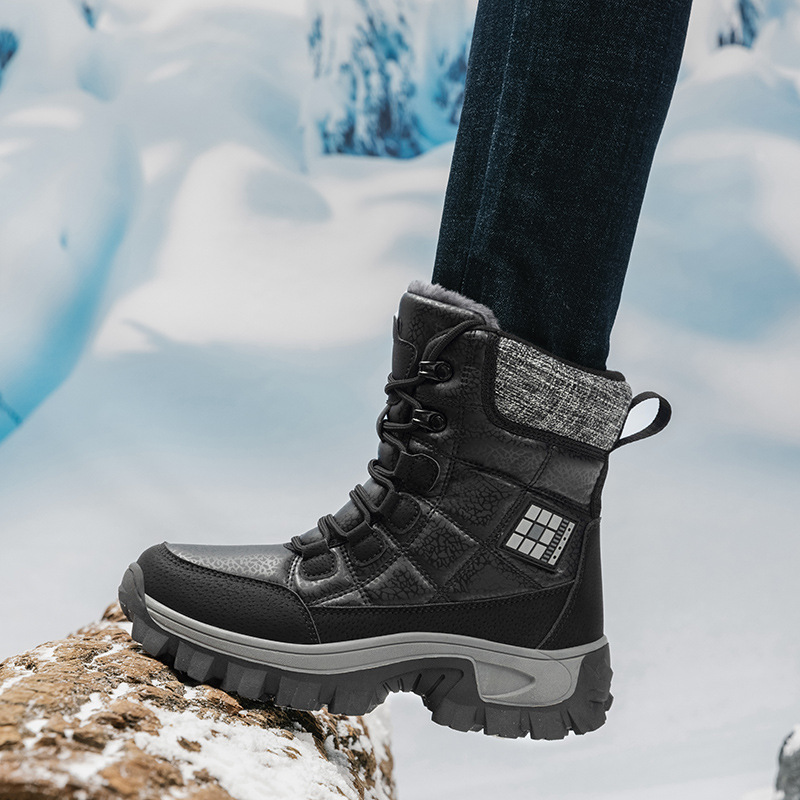 Botas de nieve de gran tamaño transfronterizas de fábrica para hombres y mujeres con zapatos de algodón gruesos para zapatos al aire libre antideslizantes botas cálidas para apoyar el cabello