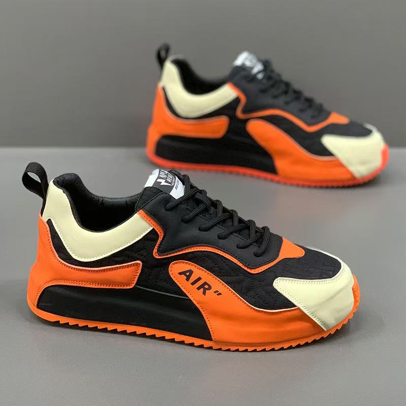Zapatos de hombre, modelos de otoño e invierno, nuevos zapatos blancos de suela gruesa ligera, zapatos deportivos casuales para hombres de todo fósforo, zapatos rojos de marca de moda