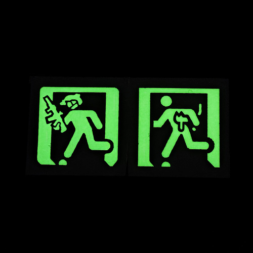 Luminous Cat Escape Velcro Badge Military Fans Outdoor Tactical Backpack Safety Exit Sign Badge Morale Badge