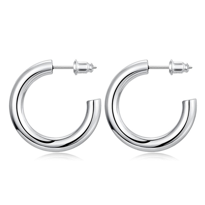 Orecchini a cerchio con zirconi multicolore e cristalli per donna_voghion.com