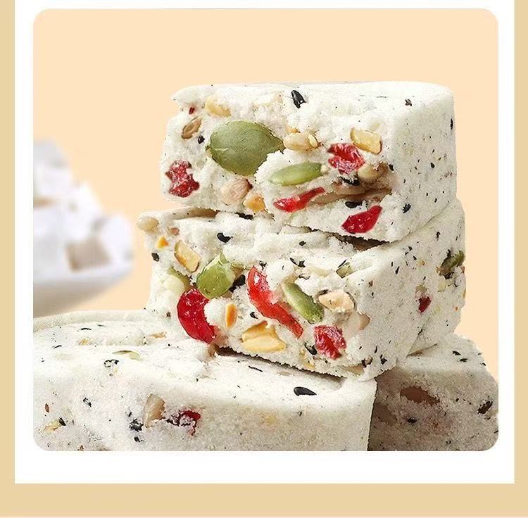 Chinese Eight Treasures Cake Bazhen Gao Herbal Snack with Poria Lotus Seed Red Date Black Sesame Sugar Free 260g Box quality and texture