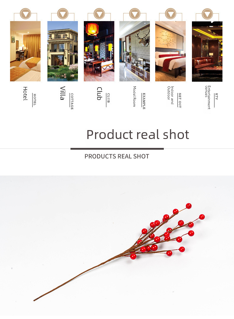 Artificial Berry Branch For Home Decoration And Wedding Ornaments_voghion.com