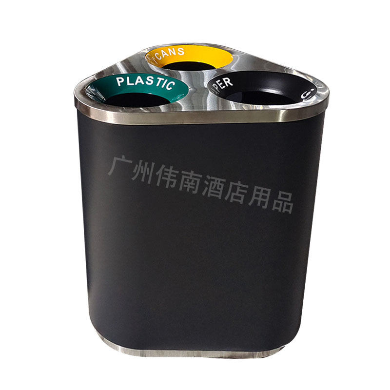不锈钢分类垃圾桶商用立式酒店物业大堂有无盖工业大号公共场合