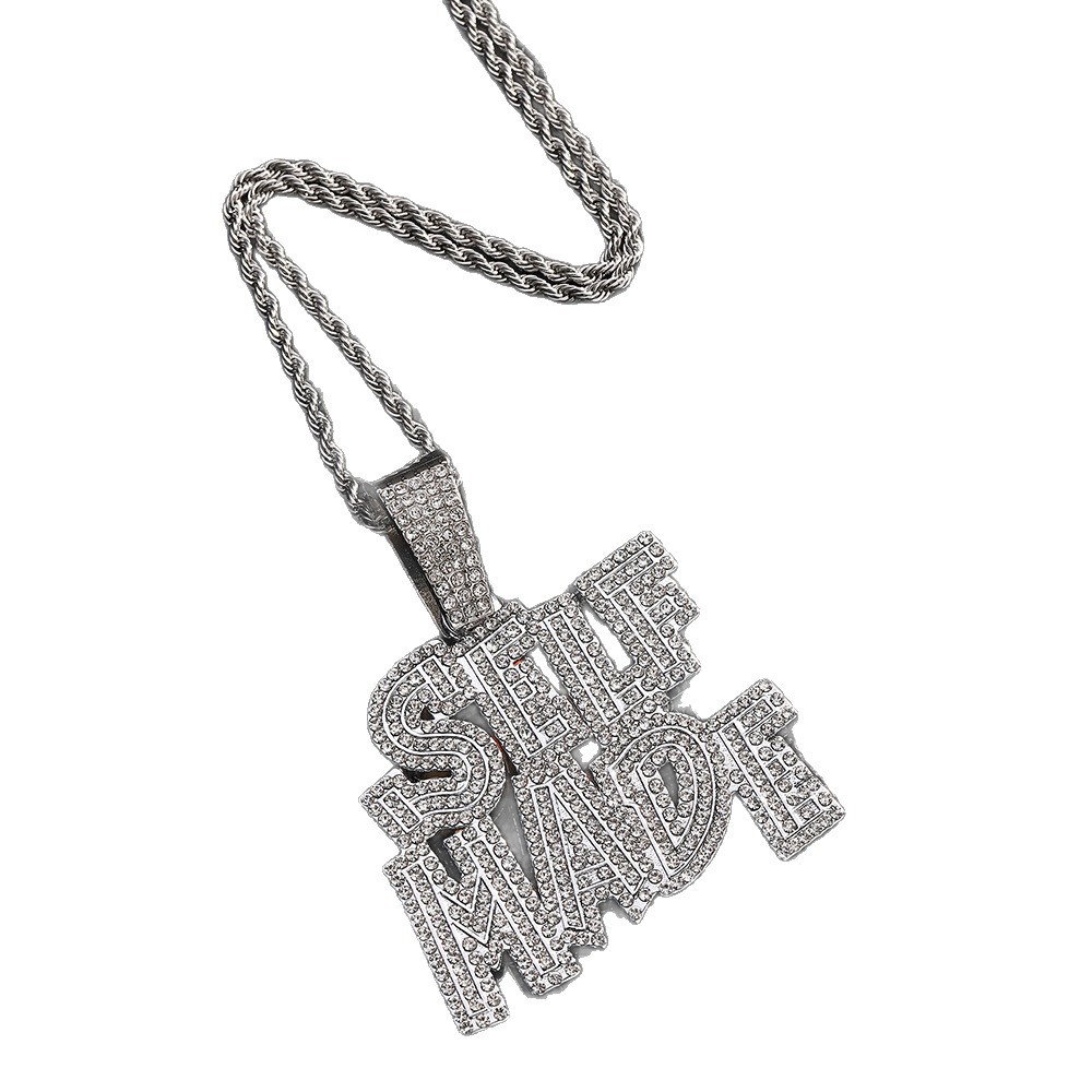 Hip-hop SELFPAID doble colgante de letras personalidad creativa moda masculina collar de hip-hop personalizado fabricante transfronterizo