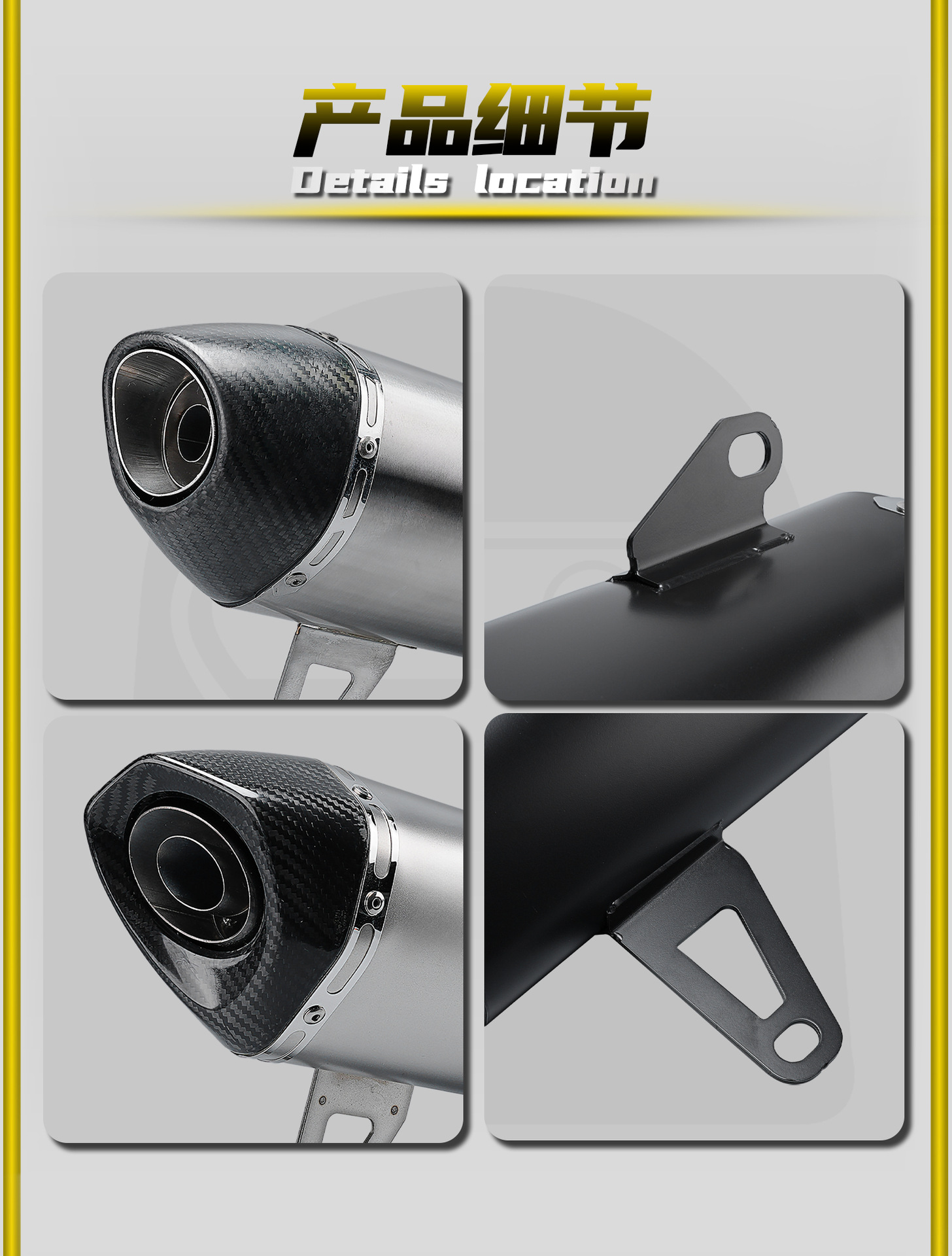 Yamaha X-Max300 17-24 Motorcycle Modified Exhaust Pipe with Carbon Fiber Tip and Stainless Steel Full Section, Non-Destructive Installation