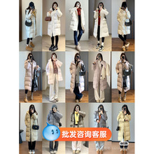 冬季新款十三行高端白鸭绒羽绒服长款过膝面包服外套女装批发货源