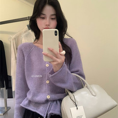 thelimon柠檬绿茶2025秋季甜美减龄抽绳收腰针织衫开衫女毛衣外套