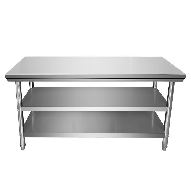 厨房双层不锈钢加厚置物切菜工作台饭店厨房操作台打荷台打包台面