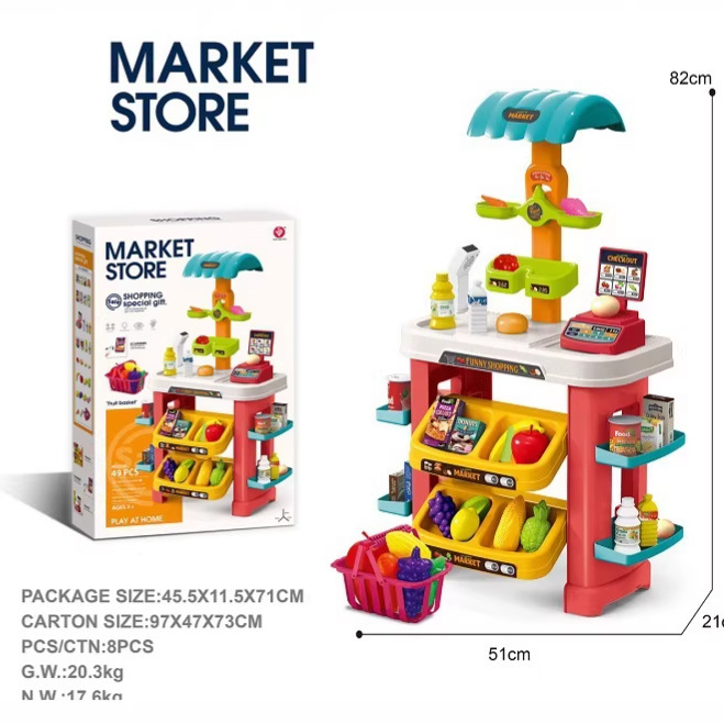 Transfronterizos niños simulación supermercado mesa de compras escanear caja registradora supermercado carro de compras mesa de venta juguetes de supermercado