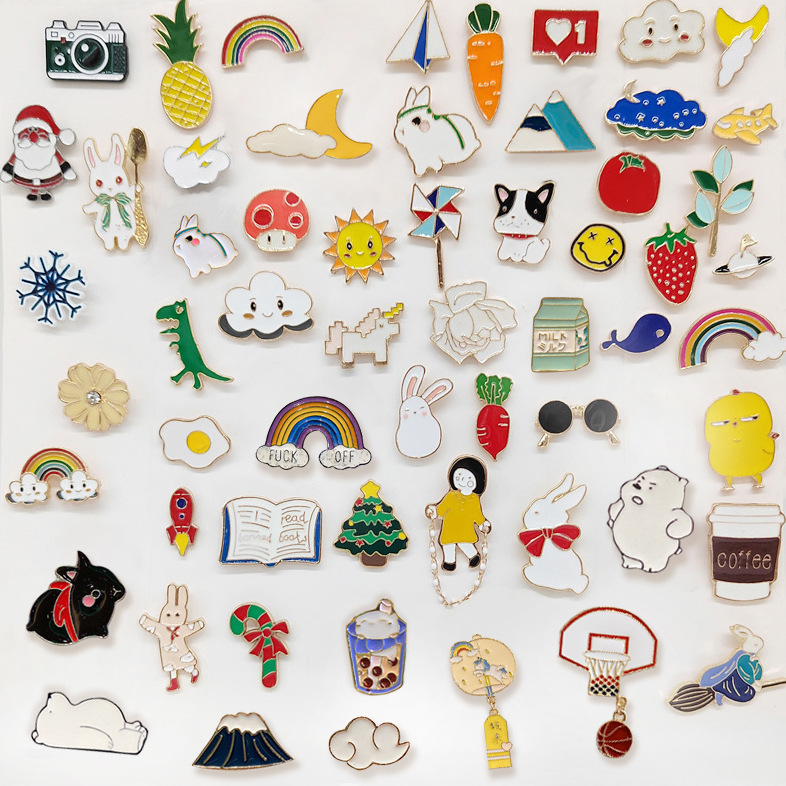 Dibujos animados lindo estilo japonés aceite goteo broche ins personalidad de moda escote femenino insignia pin accesorios nicho medalla decorativa