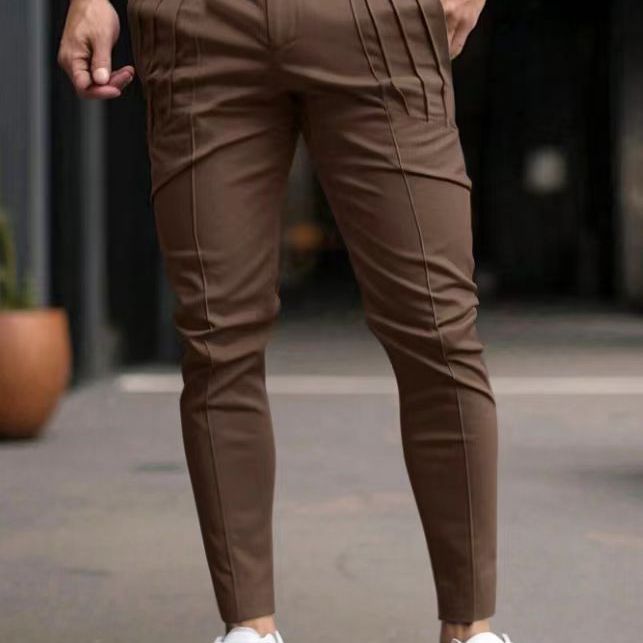 solid color fashionable spring trousers