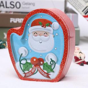 New children's cartoon Christmas gift box glove-shaped tinplate box candy box biscuit box for gift packaging