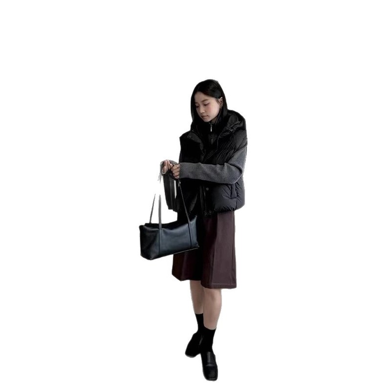 2025冬韩国东大门连帽羽绒服马甲男女款外穿坎肩背心百搭休闲风|undefined