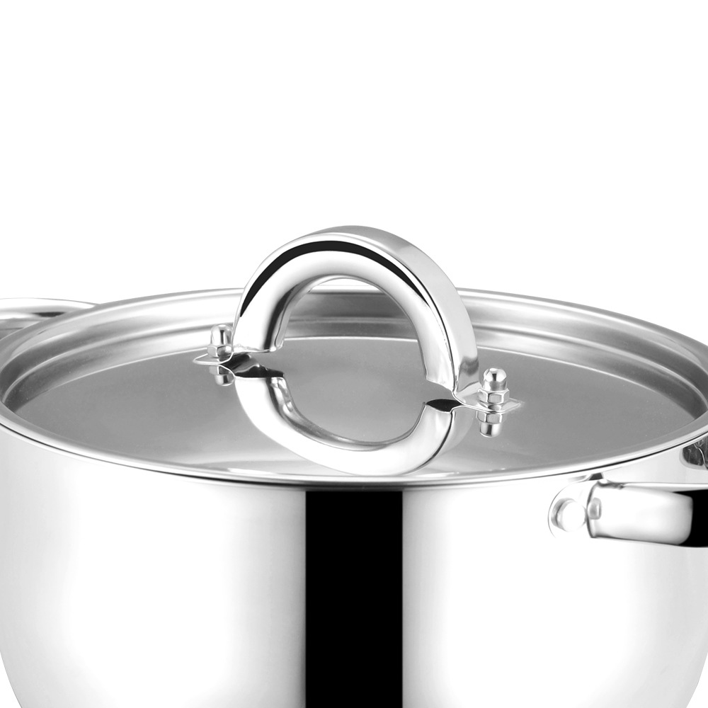 Acero inoxidable transfronterizo 7 piezas set pot set pot household pot set double bottom cubierta de acero leche pot pot inoxidable