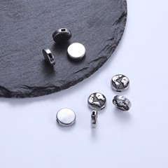 立體穿孔裝飾 鈦鋼配件平面地球復古皮繩隔珠手工編制diy手鍊串珠