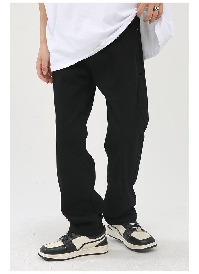 Quần jean nam ống thẳng lửng 9 tấc cạp vừa phong cách Hàn Quốc — Màu xám, Màu đen, Xanh denim, Xanh lam đậm chi tiết 7
