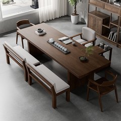 木の大きい板のお茶のテーブルのお茶の椅子のセットの新しい中国式の客間の事務室はお茶のテーブルの原木のお茶のテーブルを入れてお茶の一体を入れます。