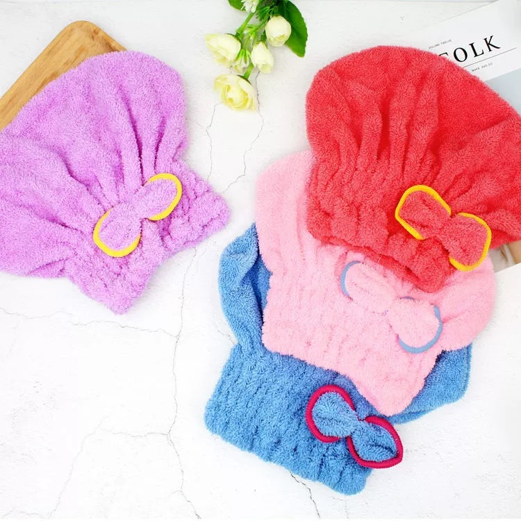 Duschmuff Mat Schleifchen Aus Mëllem Korallefleece Séier Dréchen_voghion.com