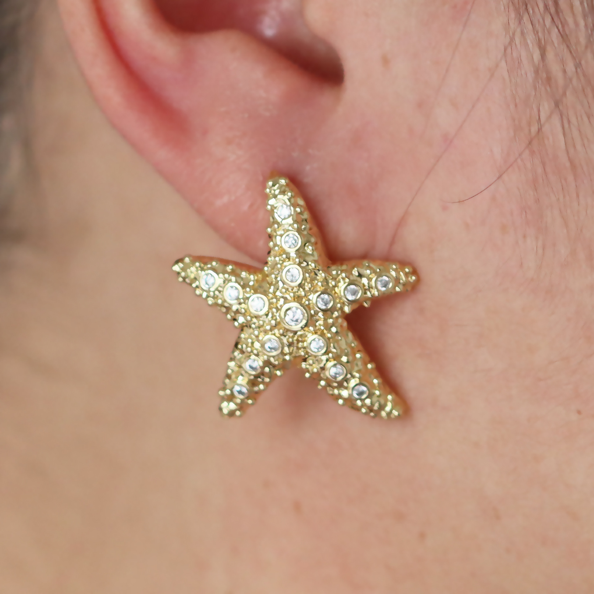 11g Weight Copper Ear Needle Material Drop Earrings Classification 1 Pair Quantity Holiday, Banquet Occasion Copper Material Starfish, Shell Pattern All Seasons Season Women's Gender Plating Design Casual, Elegant, Lady Style 1 Pair Casual Elegant Lady Starfish Shell Plating Copper Drop Earrings 无