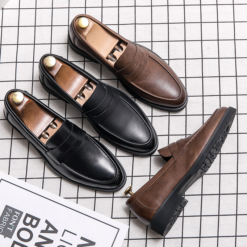 Verano superficie suave de los hombres slip-on zapatos de los hombres zapatos de cuero de la plataforma ocasional del negocio zapatos de la dama de honor del novio image 5