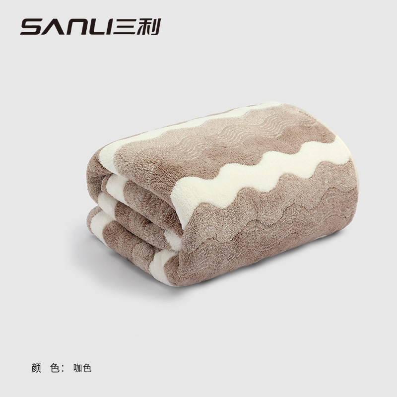 Sanli バスタオル 90*170 特大厚手バスタオルクロスボーダーワイドカラーバスタオル吸水性水波紋 35*75 タオル|undefined