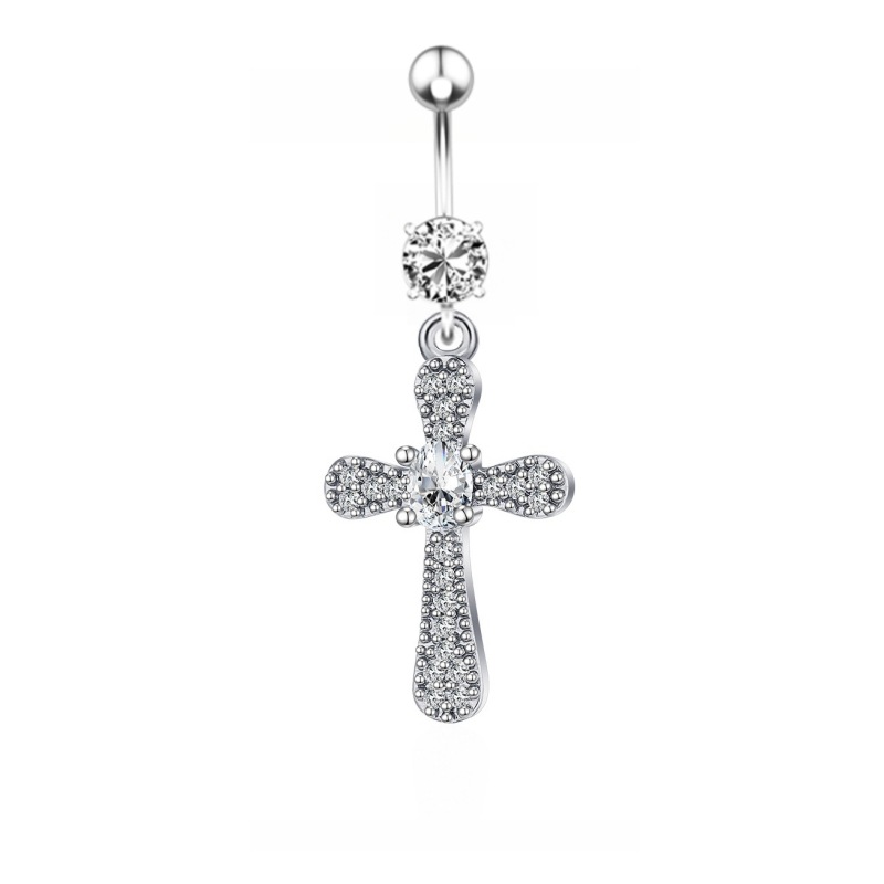 Gold Copper Inlaid Zircon Belly Button Ring - Ethnic Style Body Jewelry detail image 11