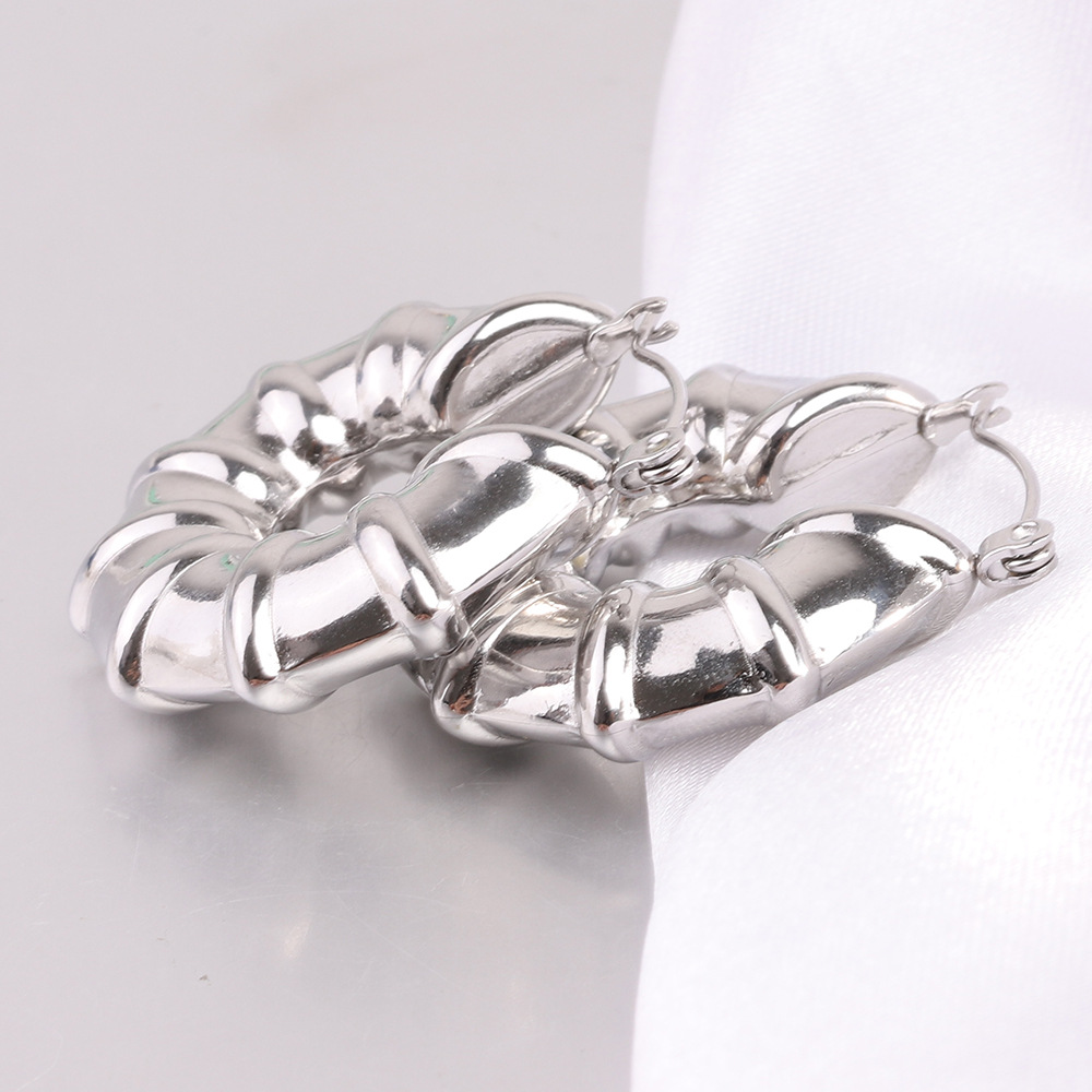 Holiday, Daily Occasion Titanium Steel Material 1 Pair Simple Style Solid Color Plating Titanium Steel Gold Plated Earrings