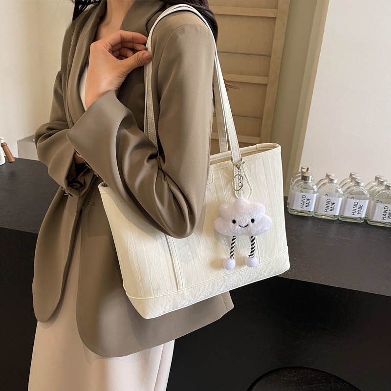大容量通勤バッグ女性のための 2025 新しいファッション韓国トートバッグプレミアム外国スタイルショルダーバッグ|undefined